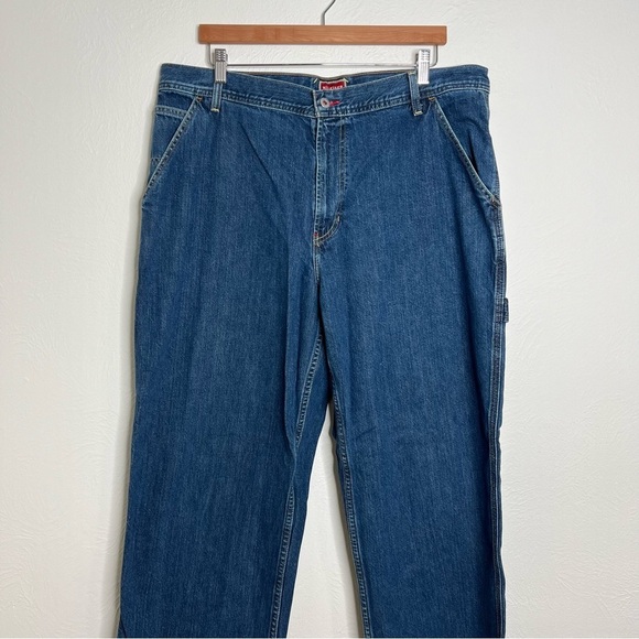 Vintage Tommy Hilfiger Denim Mens Denim Carpenter Jeans Blue Cotton Baggy Sz 38 - Picture 2 of 16